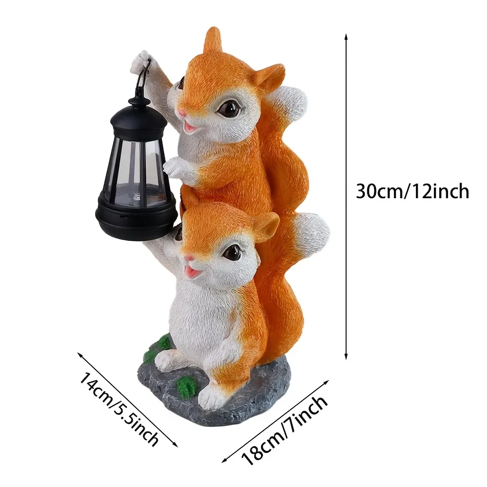 Outdoor Squirrel Light Statue