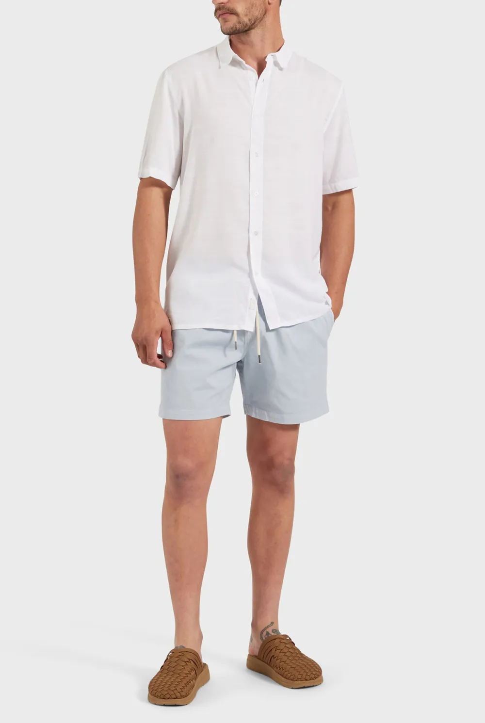 Breathable Linen Blend Drawstring Casual Shorts