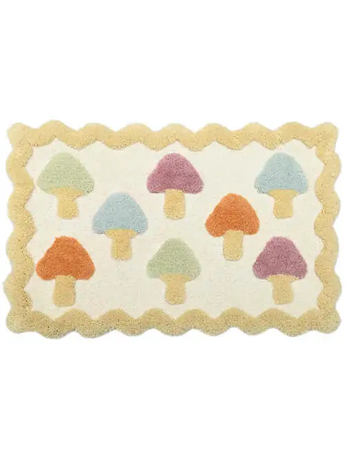 Absorbent Bordered Bathroom Mat
