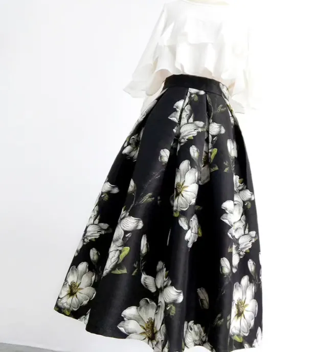 Classic Easy Everyday Casual Floral Skirt