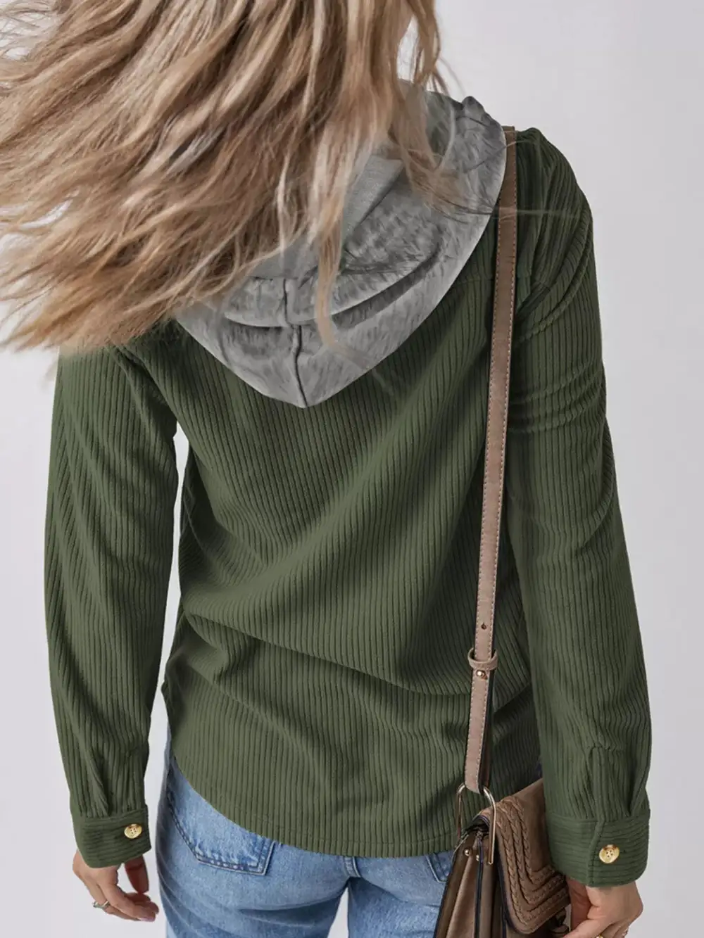 Plus Size Casual Corduroy Button-Down