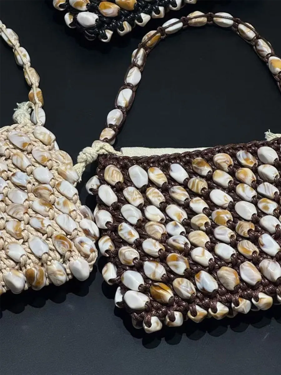 Scarlett Square Beaded Woven Handbag