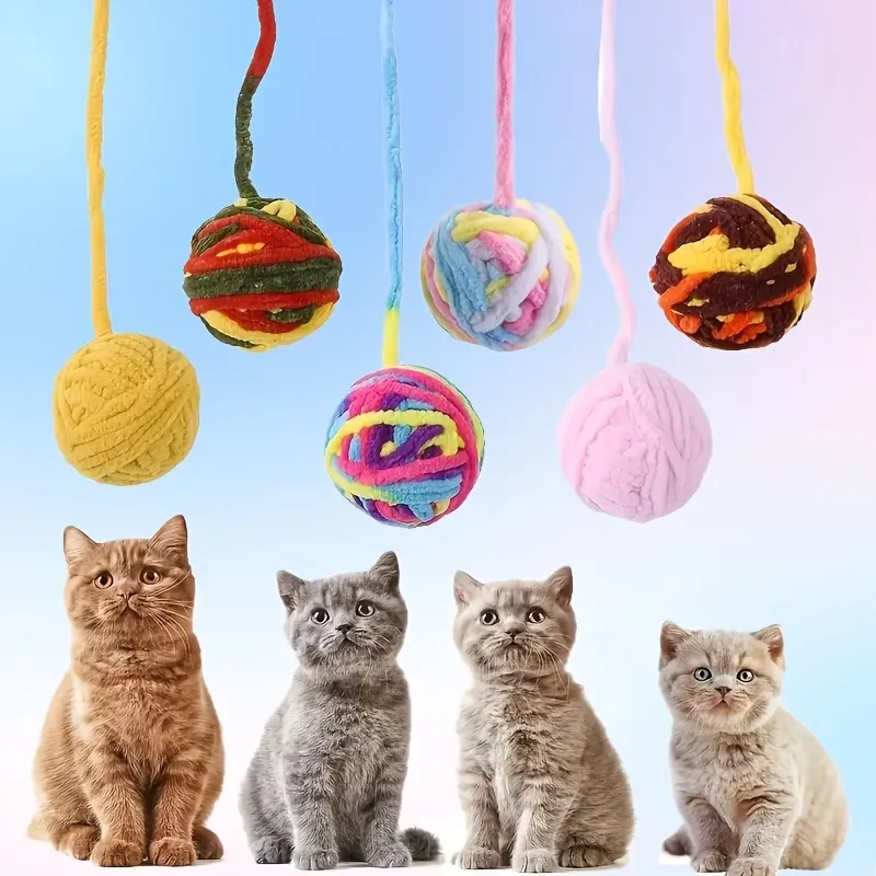 3 Pack Yarn Ball String Cat Toy