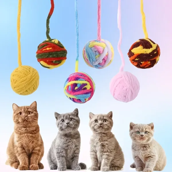 3 Pack Yarn Ball String Cat Toy