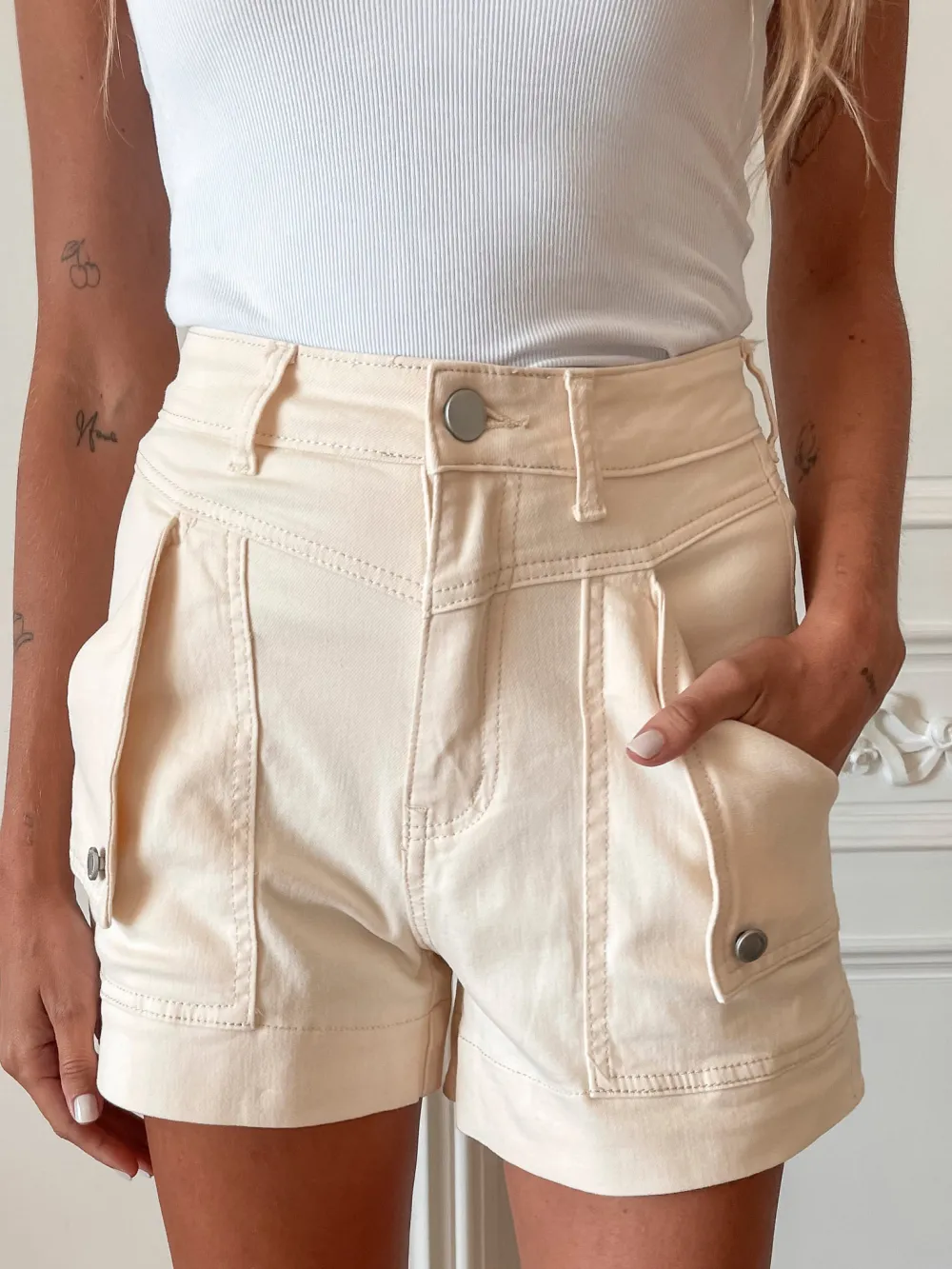 Cream Daily High Waist Shorts