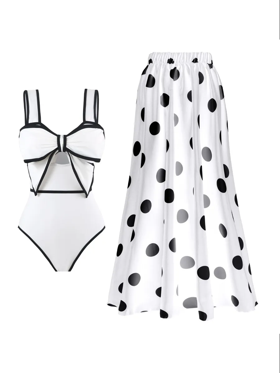 Jade Polka Dot Swimsuit Set