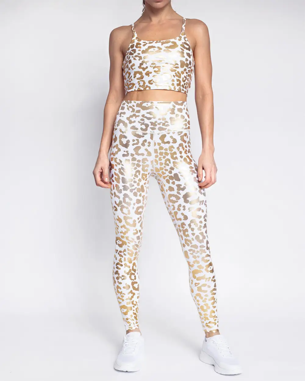 Active Leopard Print Metallic Leggings