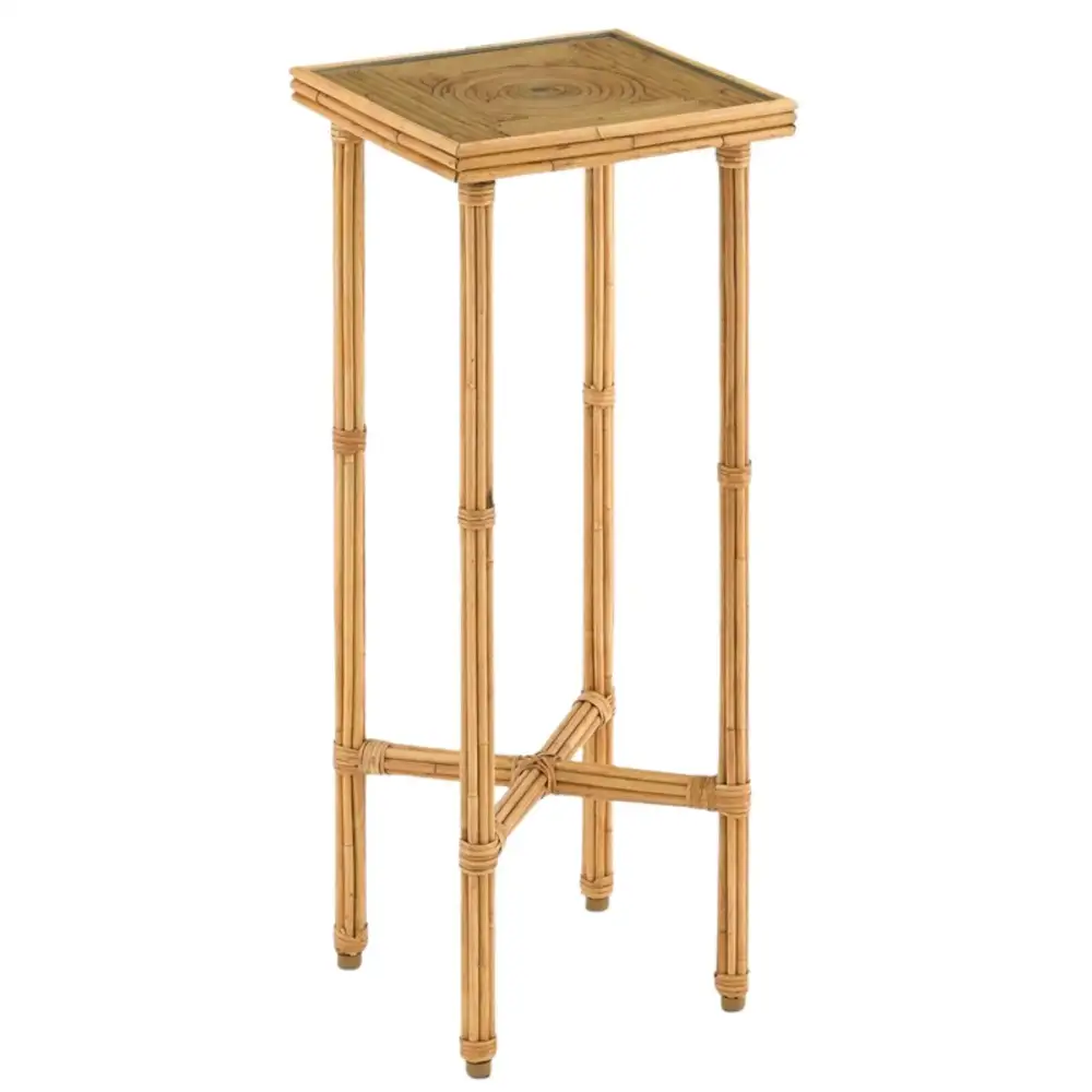 Textured Rattan Side Table