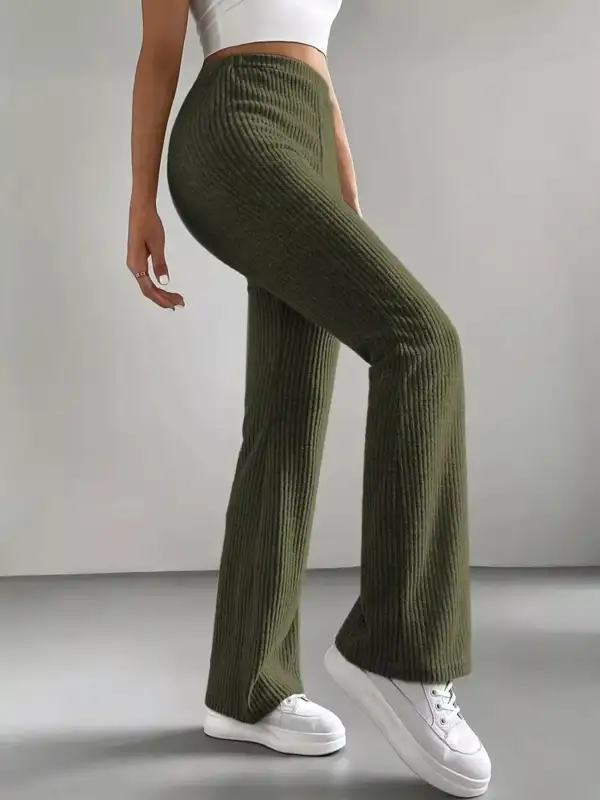 High Waist Flared Casual Pants