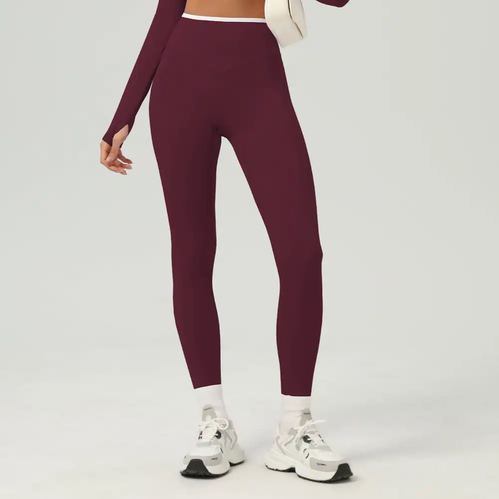 Contrast Waist Trim Leggings