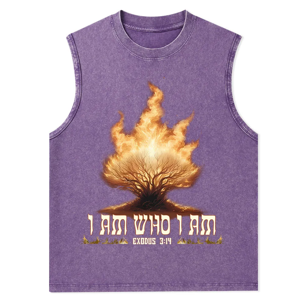I Am Who I Am Christian Washed Tank Top