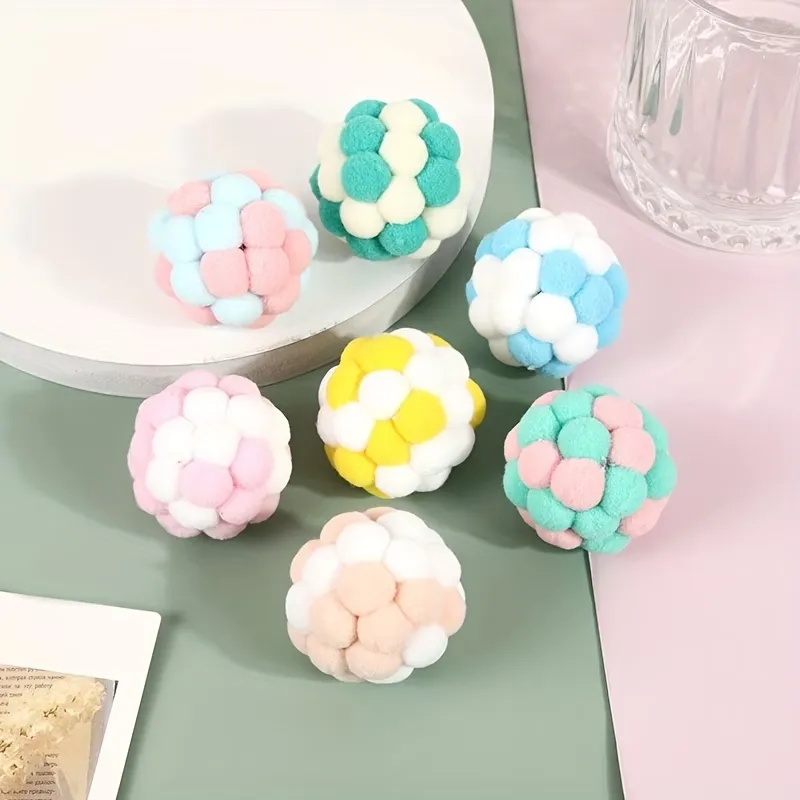 6 Pcs Fluffy Pet Ball Toy