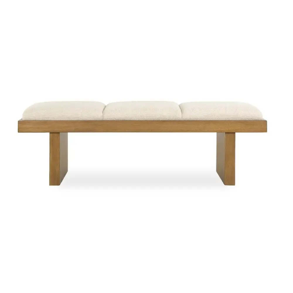 Boucle Wooden Accent Bench