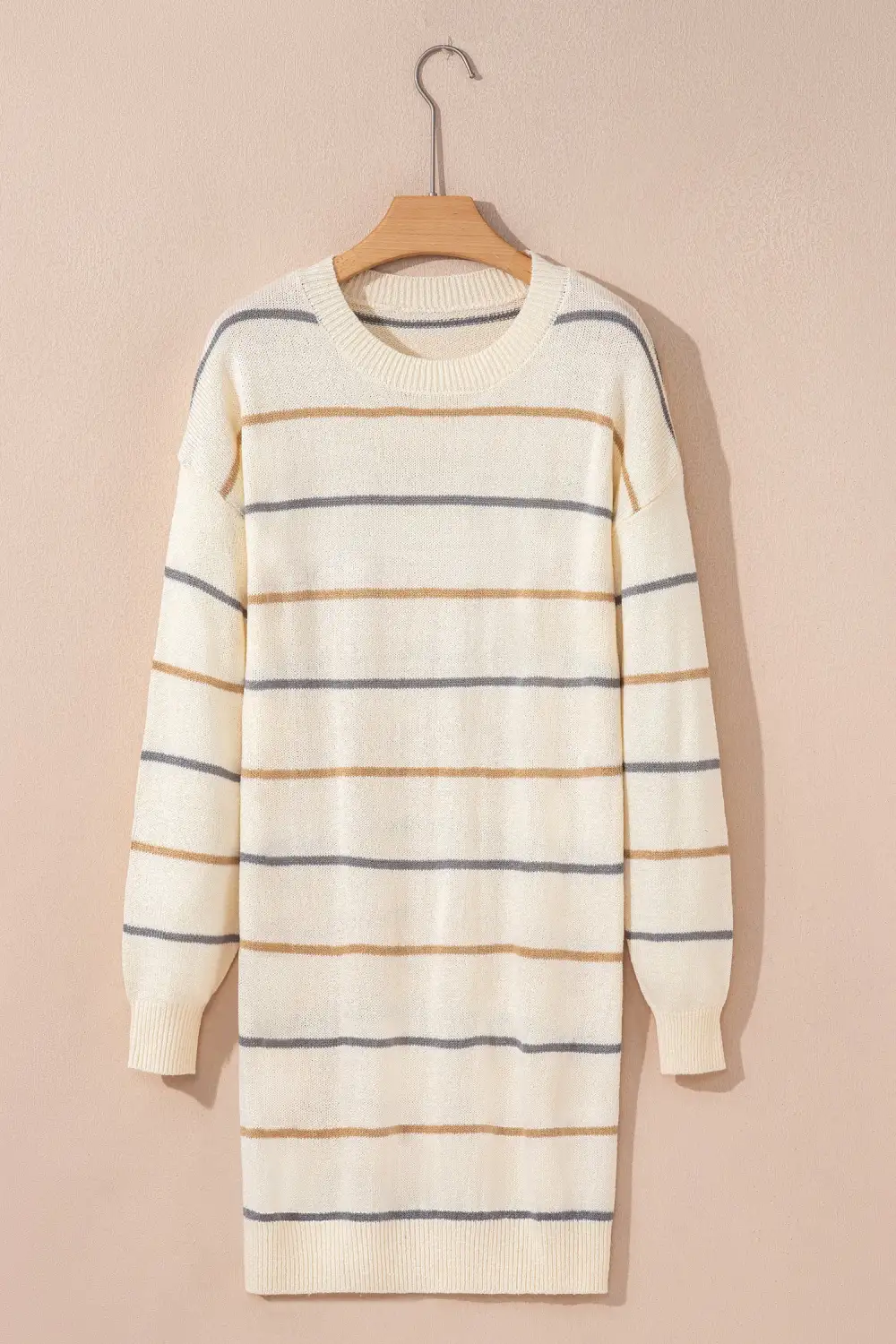 Striped Printed Drop Shoulder Mini Dress