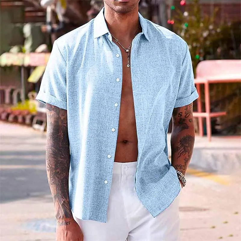 Textured Woven Linen Shirt