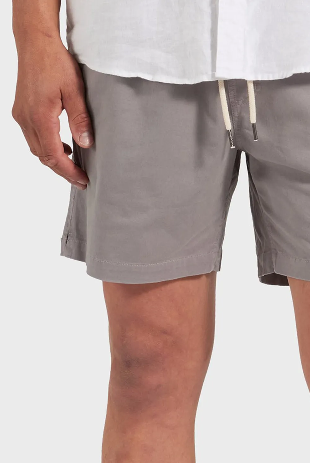 Breathable Linen Blend Drawstring Casual Shorts