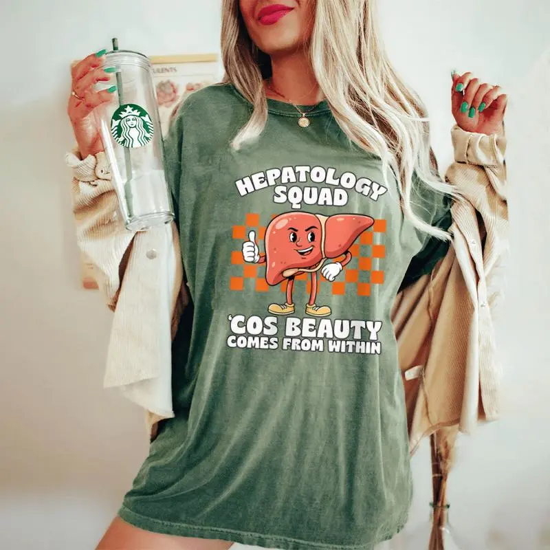 Hepatology Squad Tee Medical Professionals & Students Squad Women's Oversized Comfort Colors T-Shirt