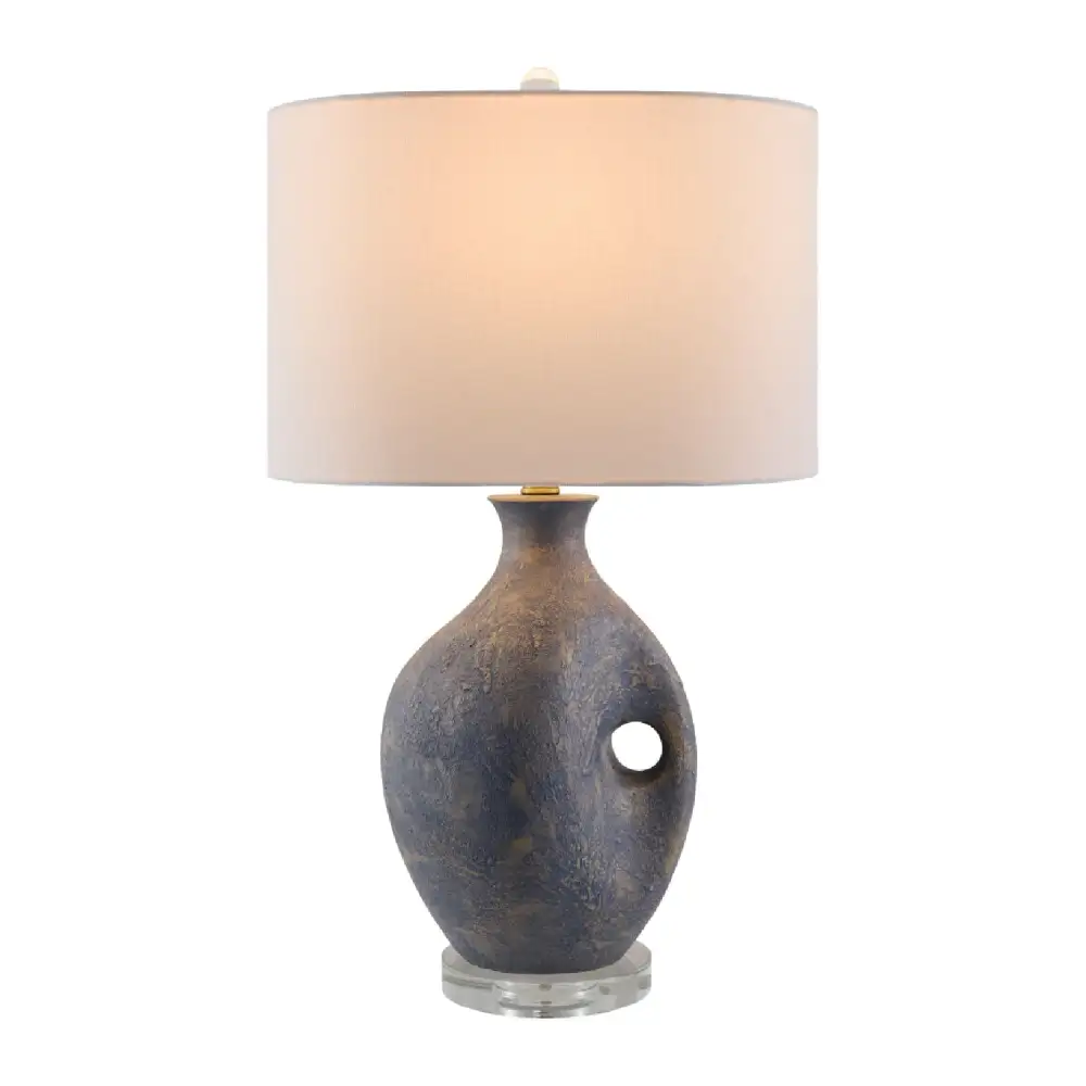 Painted Crystal Linen Resin Table Lamp
