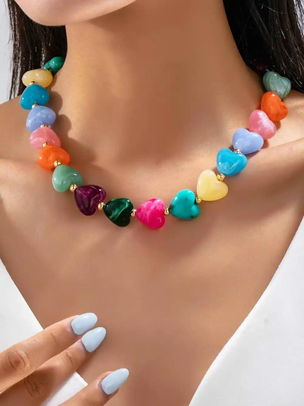 Playful Heart Bead Necklace