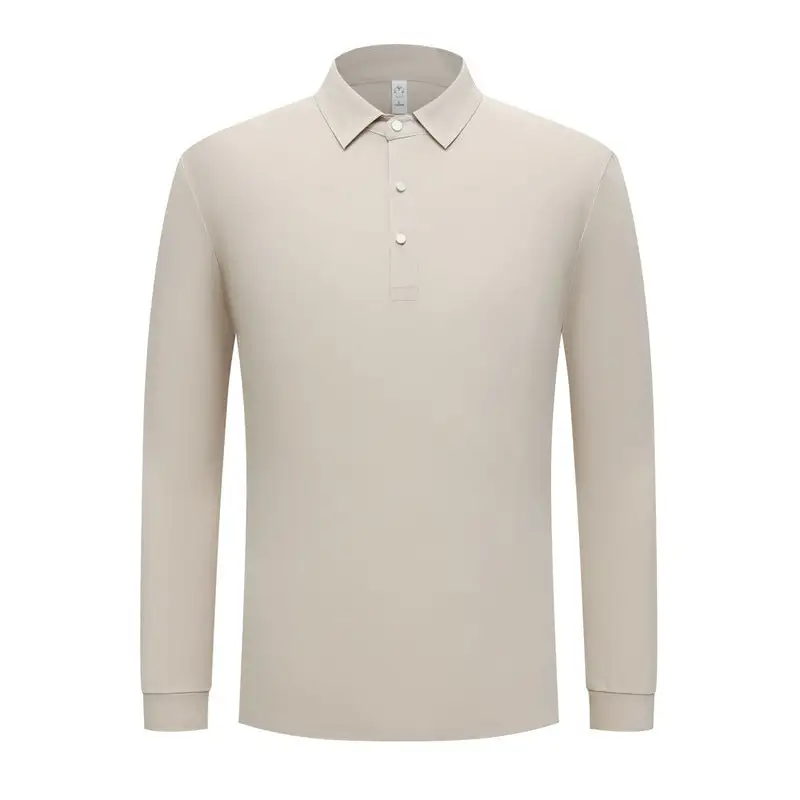Men's Snap-Button Long-Sleeve Polo Shirt