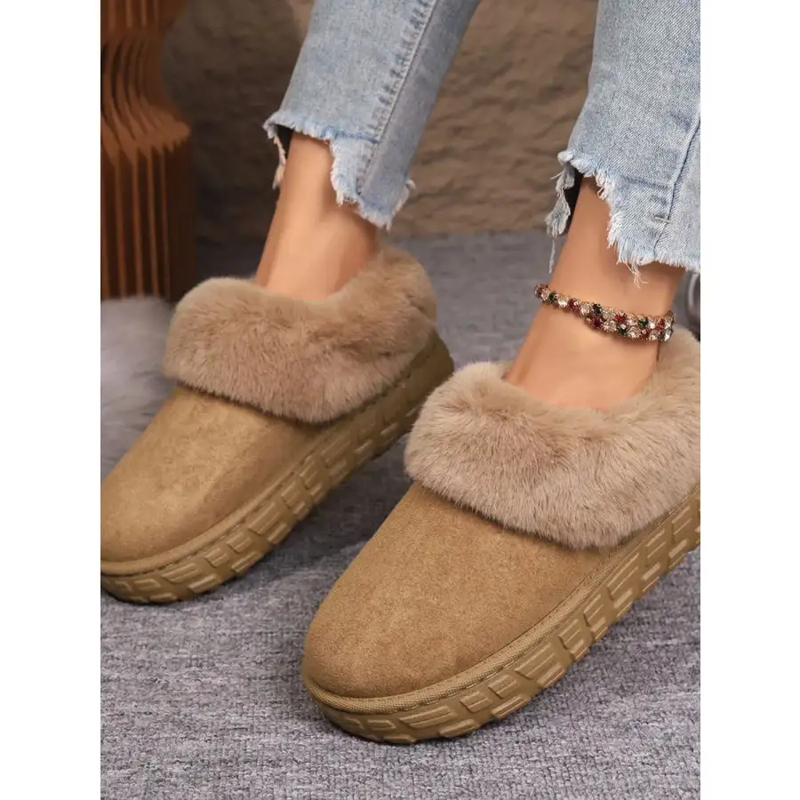 Faux Fur Lined Suede Winter Boots
