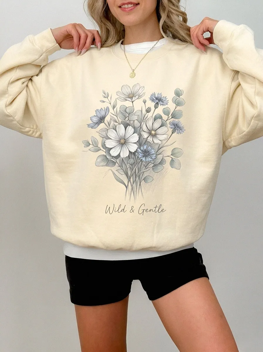 Women's Wild & Gentle Floral Bouquet Printed Sweatshirt