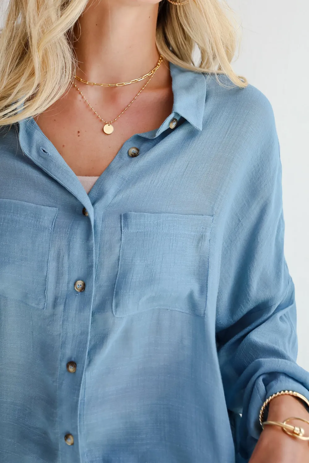 Oversized Button-Up Blouse