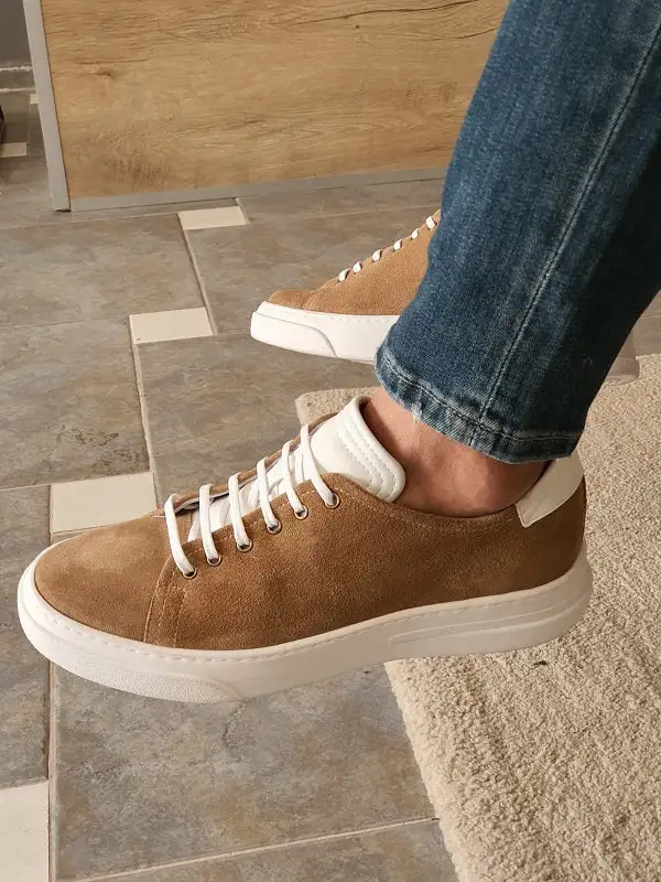 Leather Low-Top Suede Sneakers