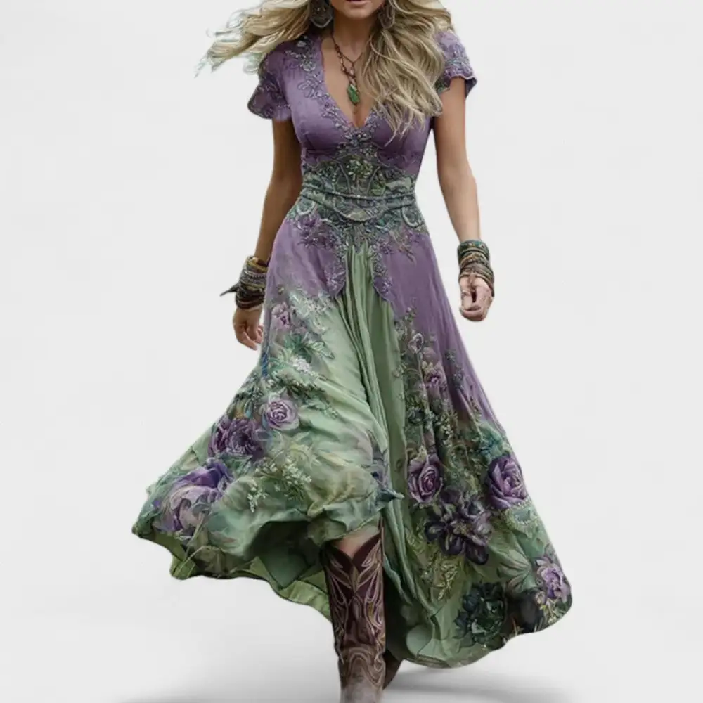 Floral Boho Flowing Casual Dress