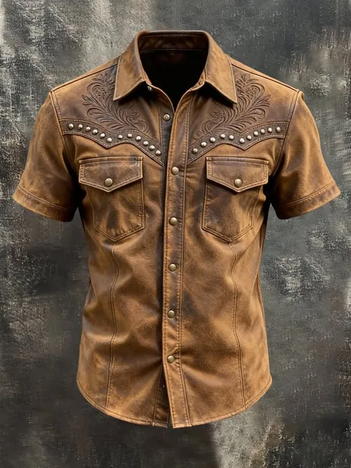 Men's Retro Pocket Short-Sleeve Shirt
