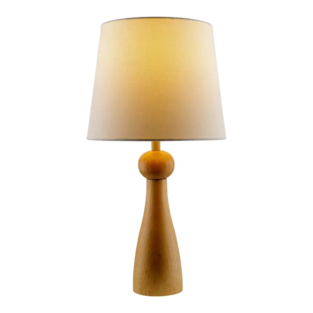 Linen Shade Minimalist Modern Iron Wood Table Lamp