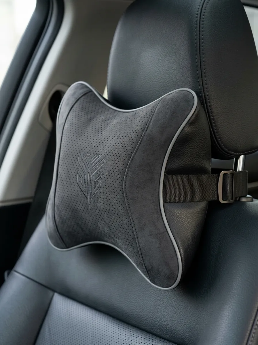 Neck-Support Suede-Look Car Neck Support Pillow