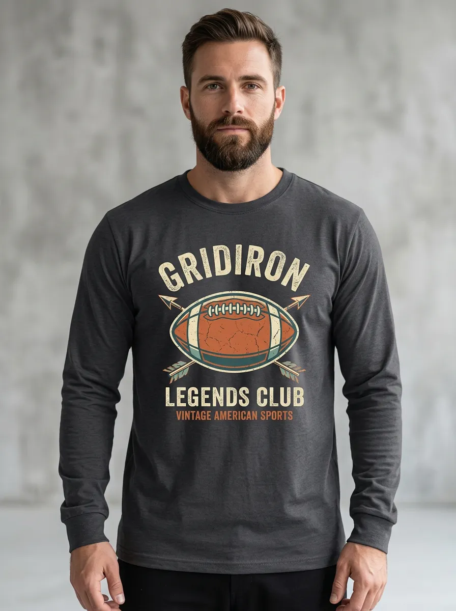Men's American Football Gridiron Legends Graphic Long Sleeve T-shirt