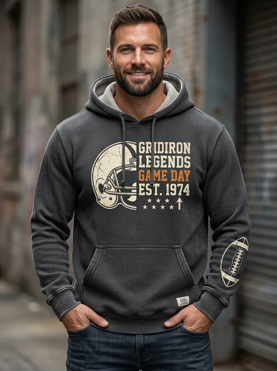 Men's Gridiron Legends Football Helmet Printed Hoodie