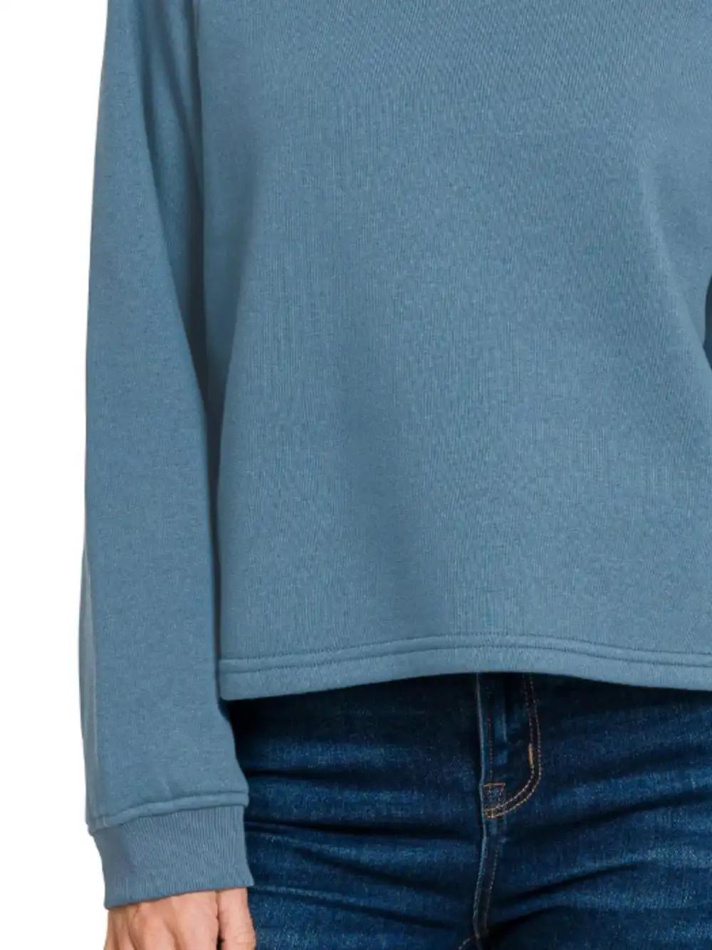 Round Neck Fleece Oversized Sweatshirt