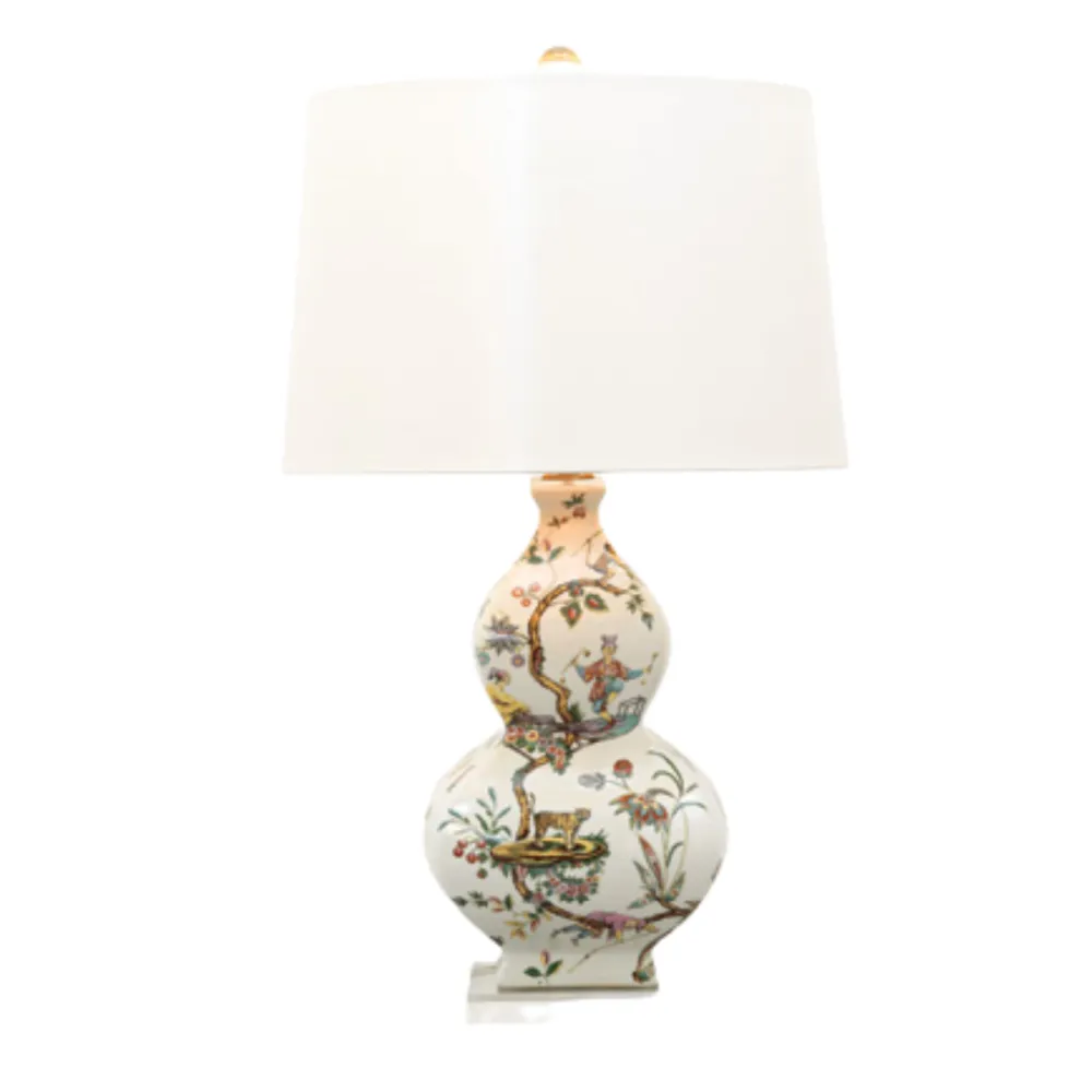 Floral Chinoiserie Porcelain Table Lamp