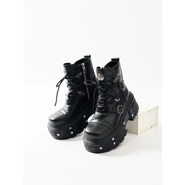 Relaxed Lace Up Platform Boots