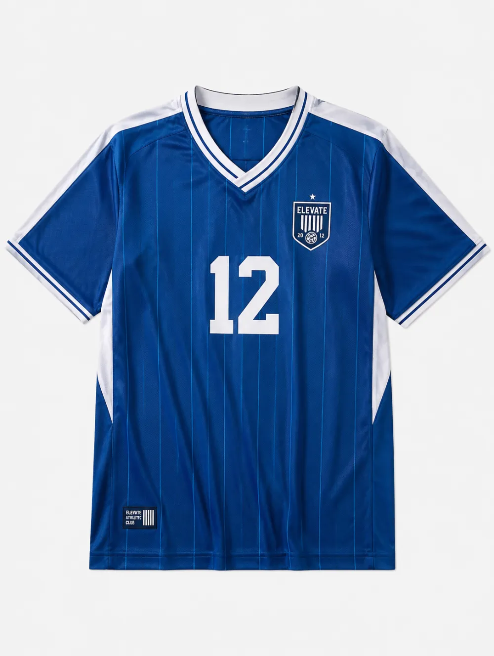 Unisex Elevate Athletic Club Number 12 Striped Printed Jersey Shirt