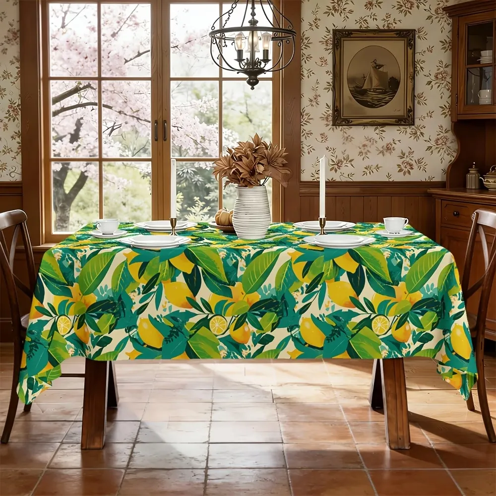 Lemon Leaf Pattern Tablecloth