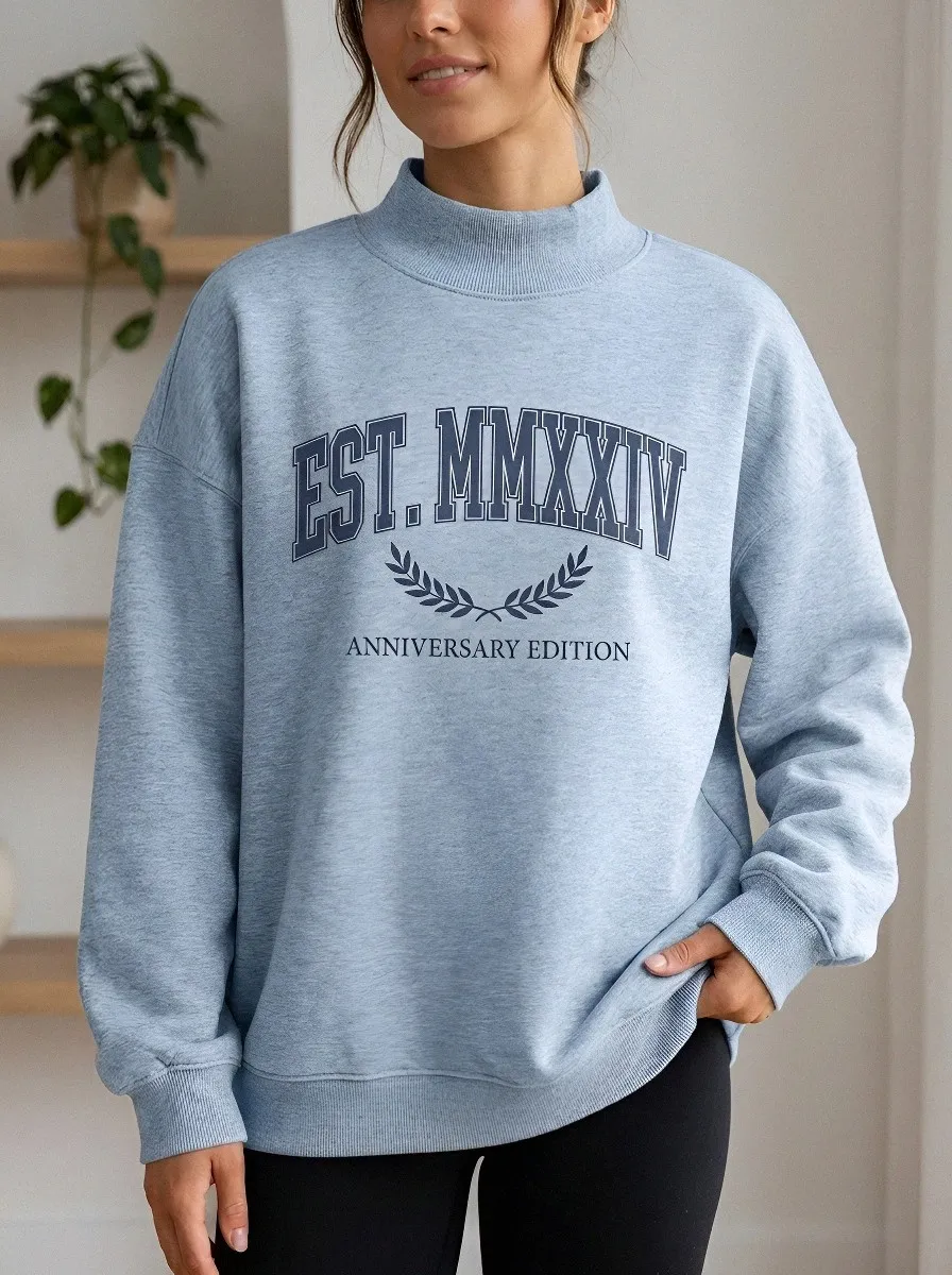 Women's Anniversary Edition EST MMXXIV Laurel Wreath Printed Sweatshirt