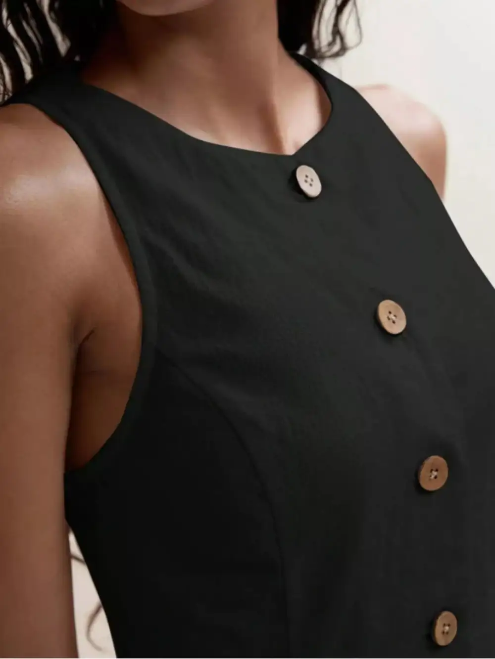 Button Down Sleeveless Top Shorts Set