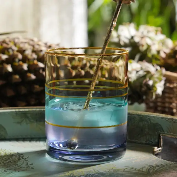Blue Layered Drinking Glass Set