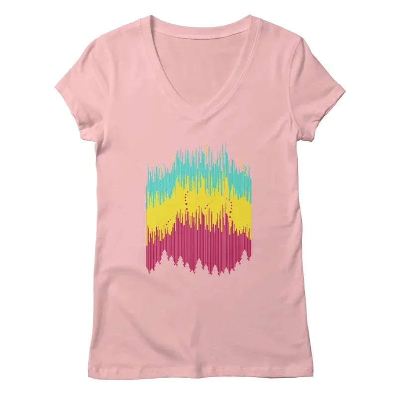 Geometric Sky V-Neck Tee