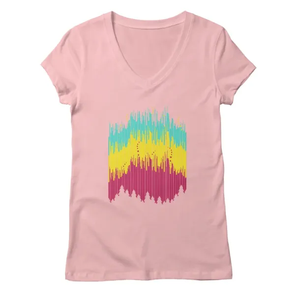 Geometric Sky V-Neck Tee