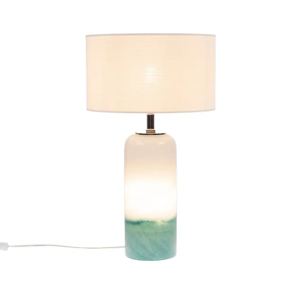 Turquoise Glass Table Lamp