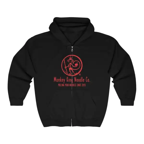 Statement Print Noodle Graphic Zip Hoodie