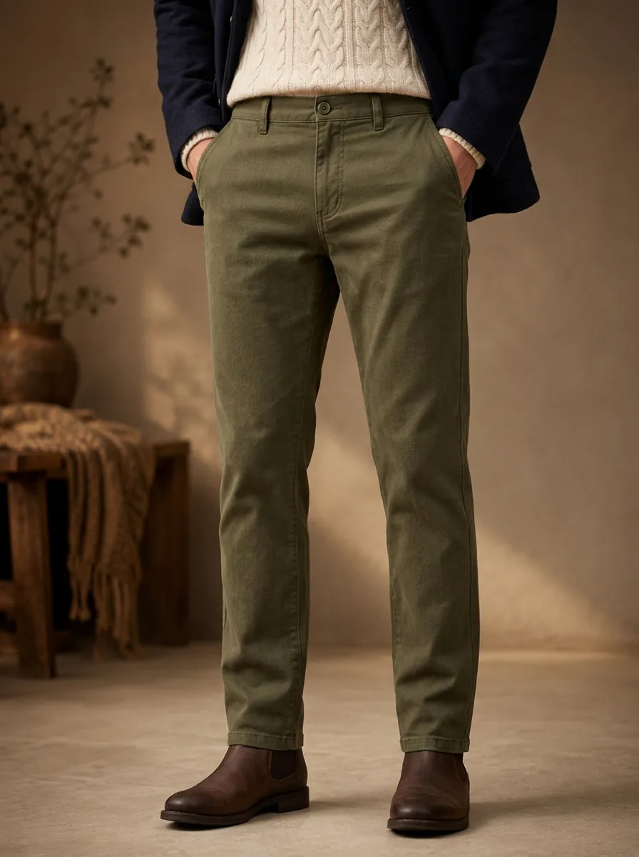 Men's Autumn Winter Smart-Casual Chino Pants