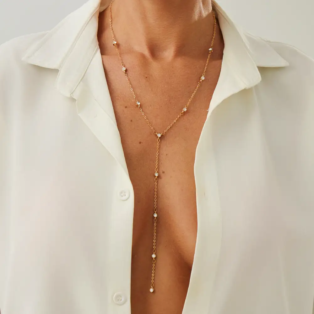 Textured Stainless Steel Fashion Necklace