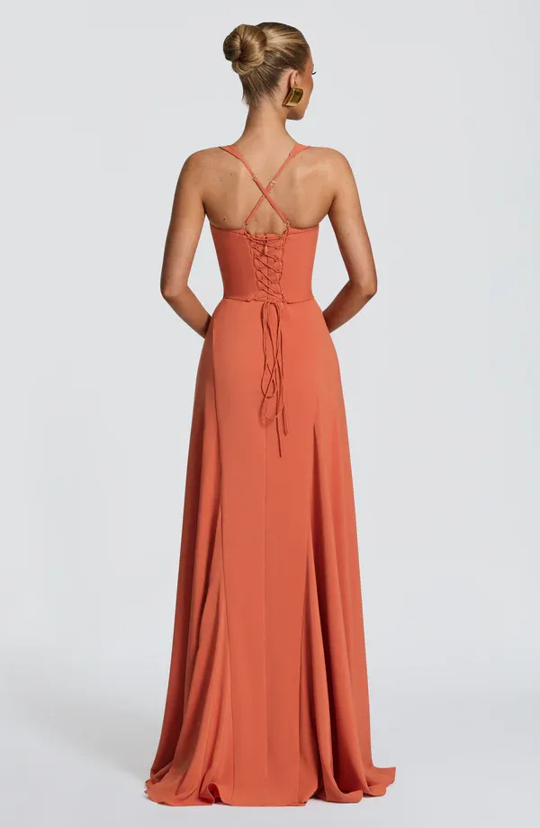 Lydia Camisole Waist-Cinched Maxi Dress