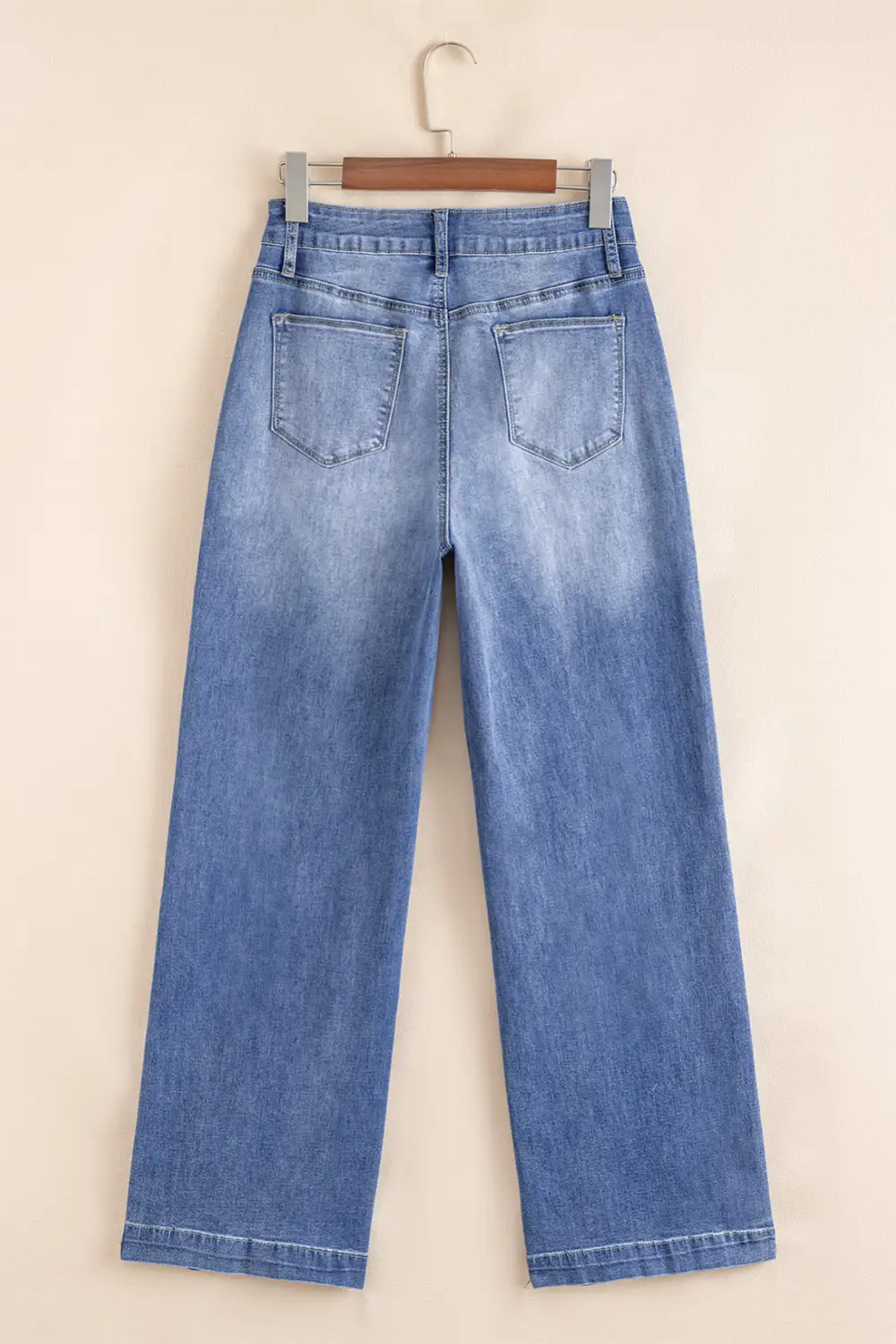 Button Front Clean Denim Jeans